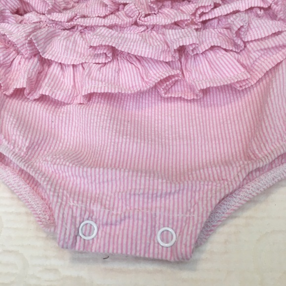 12-18m (4/$20) Seersucker Sunsuit of Ruffles by MudPie - Picture 2 of 7